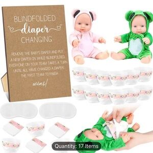 Amazon Blindfolded Diaper Changing Game Set - Pink and Green